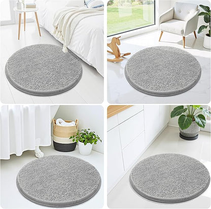 Smiry Luxury Chenille Round 24x24, Extra Soft and Absorbent Shaggy Bathroom Mat - Image 7