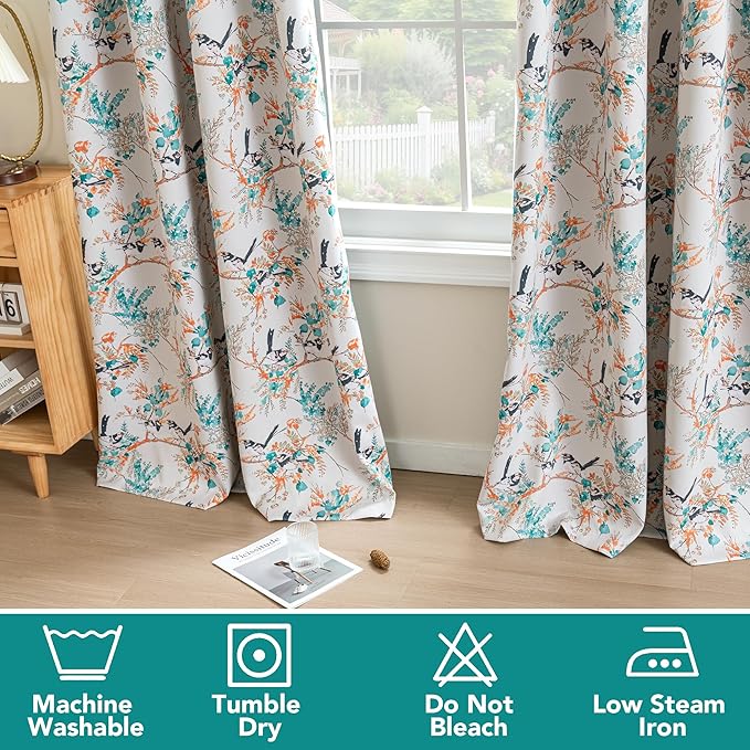 H.VERSAILTEX 100% Blackout Floral Vintage Curtains 96 inch Length 2 Panels - Image 6