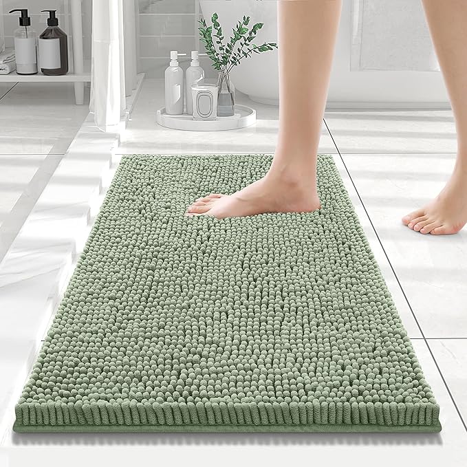 Smiry Luxury Chenille Bathroom Rugs 24x16, Extra Soft and Absorbent Shaggy Bath by Smiry