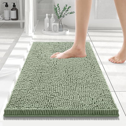 Smiry Luxury Chenille Bathroom Rugs 24x16, Extra Soft and Absorbent Shaggy Bath by Smiry