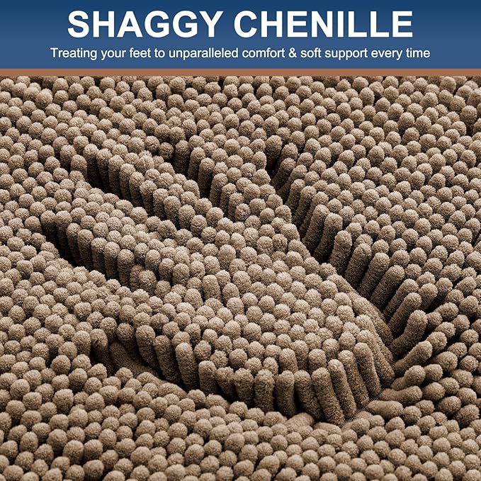 Smiry Luxury Chenille Bathroom Rugs 47x20, Extra Soft and Absorbent Shaggy Bath - Image 3