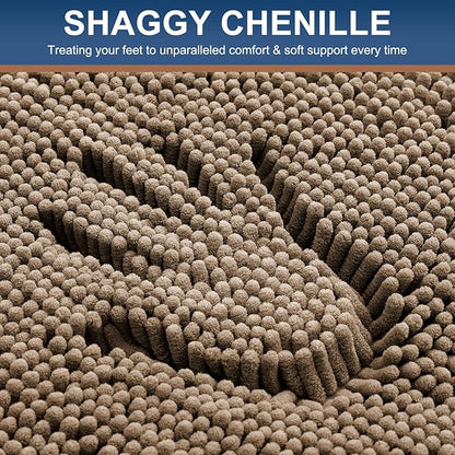 Smiry Luxury Chenille Bathroom Rugs 47x20, Extra Soft and Absorbent Shaggy Bath - Image 3