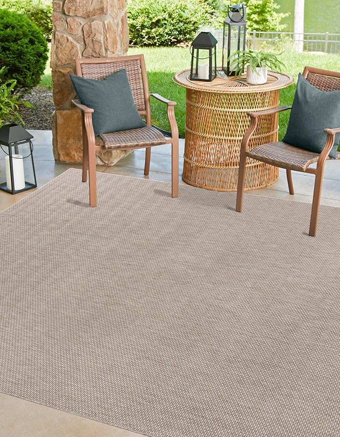 Unique Loom Collection Casual Transitional Solid Heathered Indoor/Outdoor by UniqueLoom