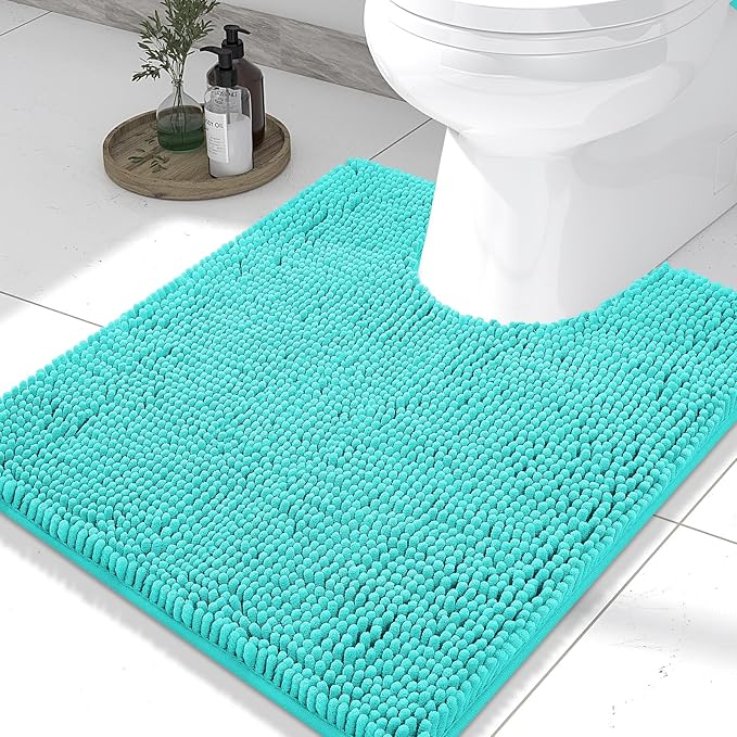 Smiry Luxury Chenille Toilet Rugs U-Shaped 24x20, Soft Absorbent Non-Slip by Smiry