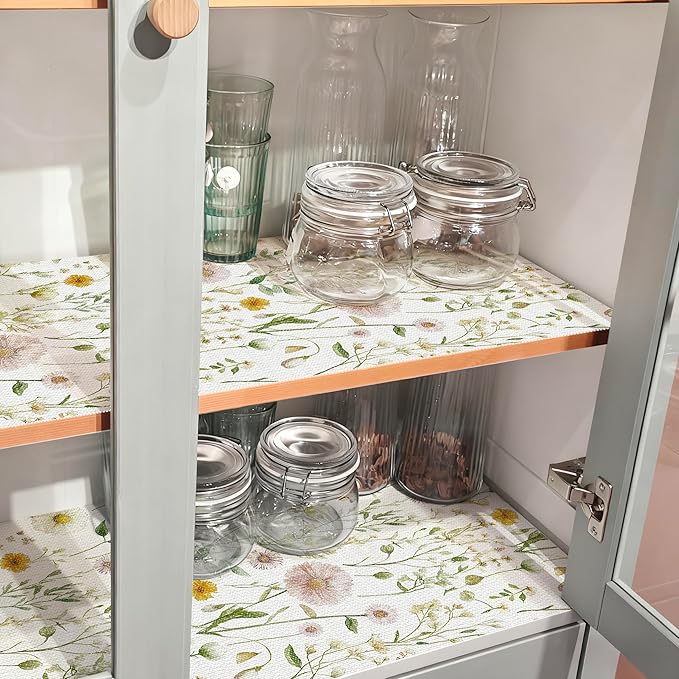 Drawer and Shelf Liner for Kitchen Cabinets Non Adhesive Drawer Liners Floral - Image 7