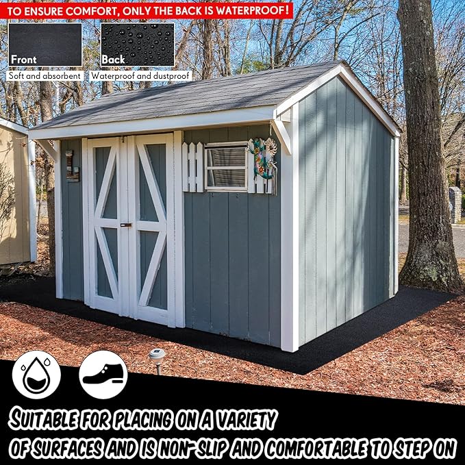 Haull Outdoor Storage Shed Floor Mat Waterproof Outdoor Carport Mat Thickened - Image 6