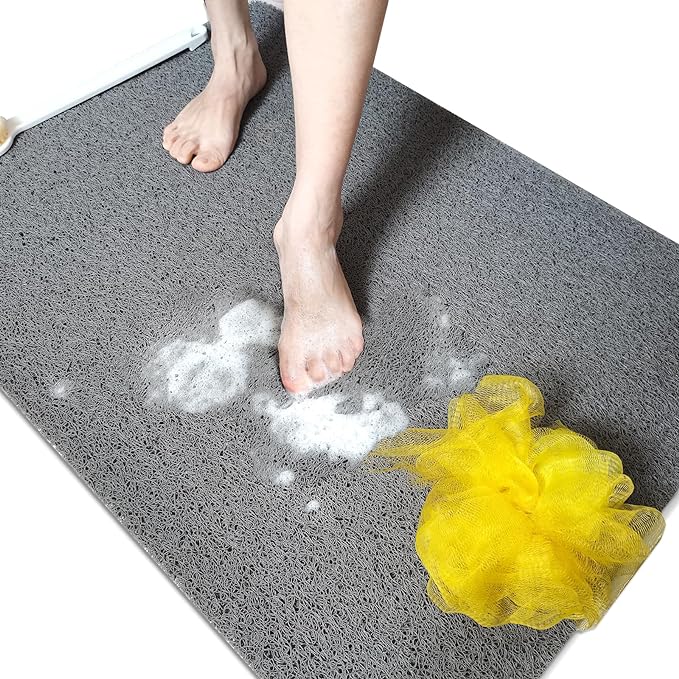 Shower Mats Non Slip for Elderly, 24x47’’Extra Lager Loofah Shower Mat by NQWei