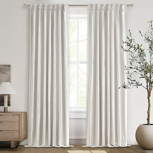 92 Inch Pinch Pleat Living Room Thermal Curtains by QJMYDECO