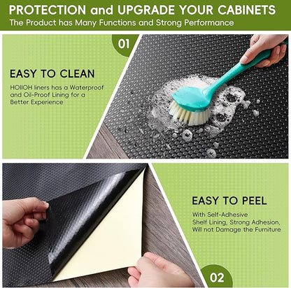 Extra Large Black Shelf Liner Roll, Peel and Stick Non Slip Cabinet Liner 24" x - Image 4