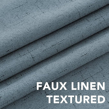 H.VERSAILTEX Linen Blackout Curtains 45 Inches Long 100% Blackout Thermal - Image 4