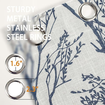 DriftAway Linen Printed Blackout Curtains Tree Branch Pattern Double Layer 84 - Image 7