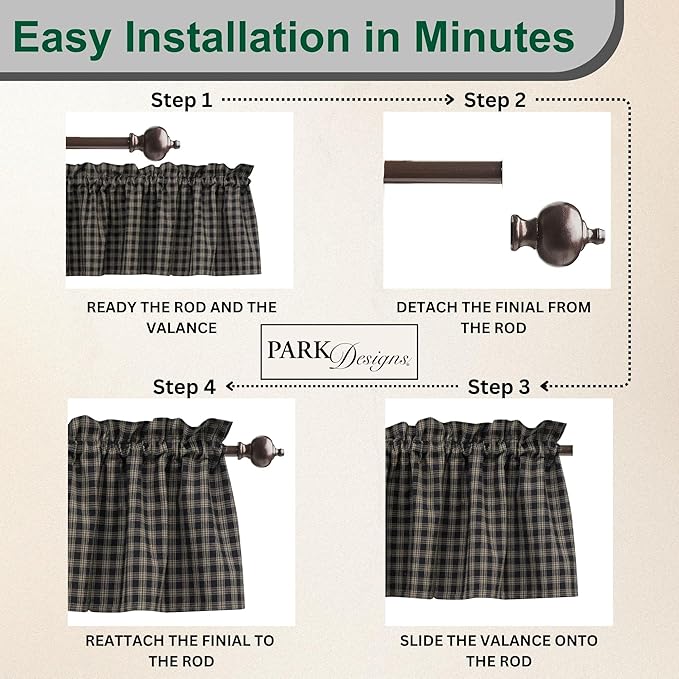 Sturbridge Black Valance 72" x 14" - Image 4