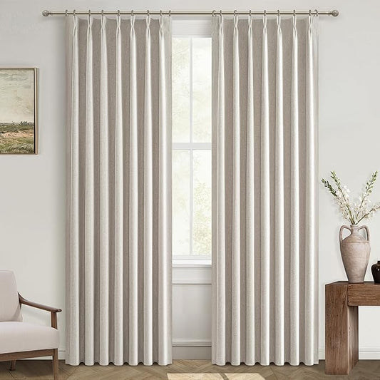 88 Inch Blackout Curtains for Living Room Thermal Noise Reduction Sliding Door by QJMYDECO