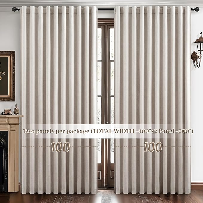 Curtains 100 Inch Length Wide Pleated Blackout Curtain - Image 5