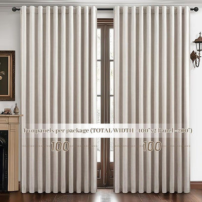 Curtains 100 Inch Length Wide Pleated Blackout Curtain - Image 5
