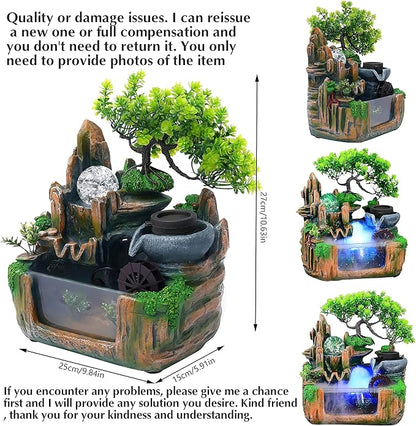 10Inch Bonsai Tree Rock ​Water Fountains Indoor Tabletop Waterfall Humidifier - Image 3