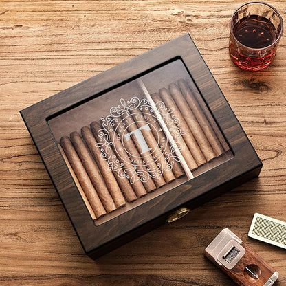 Woodronic Monogrammed Cigar Humidor, Custom Cigar Case - Image 3