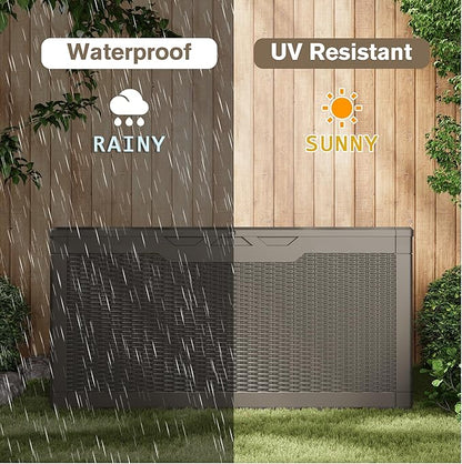 JUMMICO 100 Gallon Resin Deck Box, Waterproof Outdoor Storage Box - Image 3
