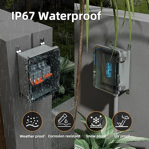 Joinfworld Outdoor WiFi Enclosure Weatherproof Locking Outdoor WiFi Box Plastic - Image 4