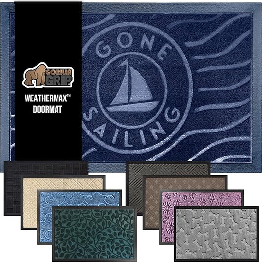 GORILLA GRIP 100% Waterproof All-Season WeatherMax Doormat US Designed Natural by GorillaGrip