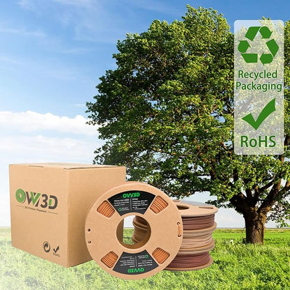 OVV3D Wood 3D Printer Filament Bundle, Wood PLA Filament 1.75mm Bundle - Image 7