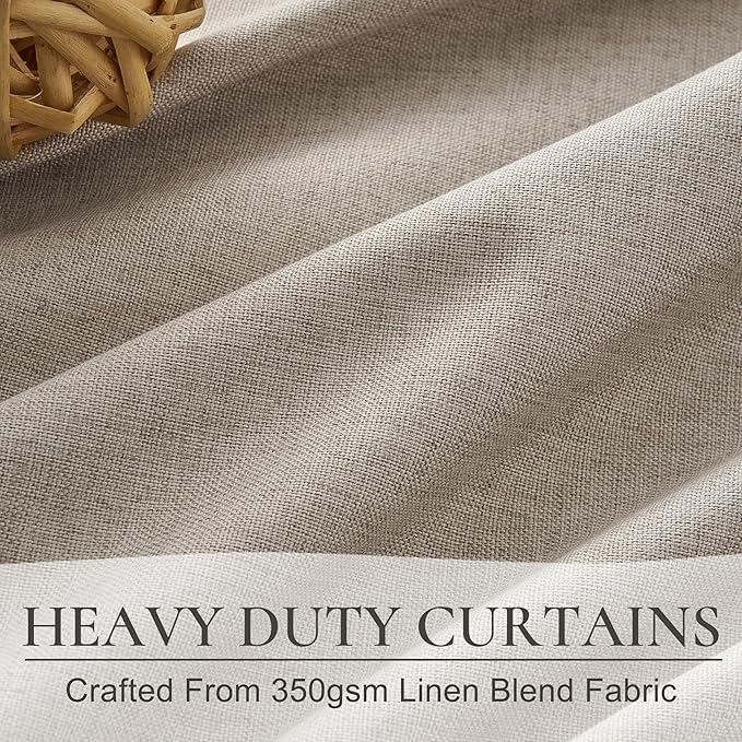 Grayish Flax Linen Blend Black Out Curtains 95 Inch Long - Image 5