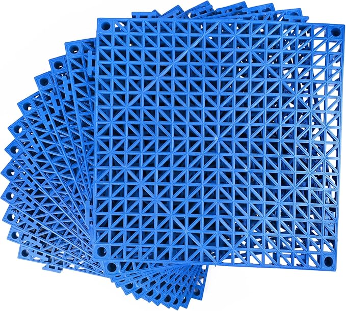 MYFAMIREA Modular Interlocking Cushion 12 Pack 11.8" x 11.8" Rubber Floor Tiles by MYFAMIREA