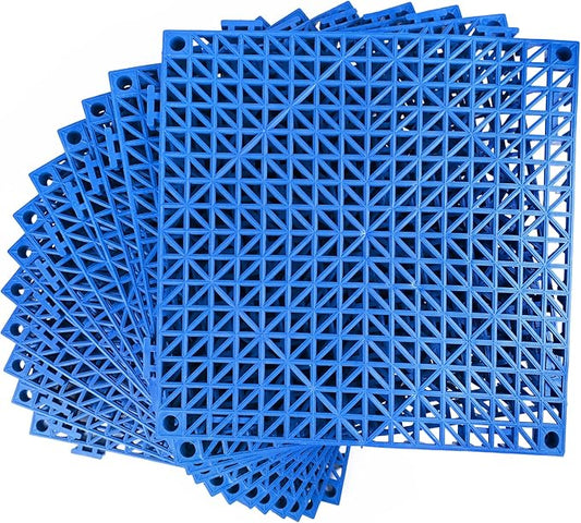 MYFAMIREA Modular Interlocking Cushion 12 Pack 11.8" x 11.8" Rubber Floor Tiles by MYFAMIREA