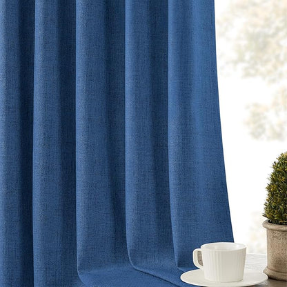 CUCRAF Linen 100% Blackout Curtains 90 Inch Length 2 Panels Set, Back Tab and - Image 8