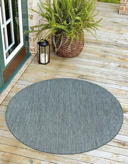 Unique Loom Outdoor Solid Collection Area Rug - Image 6