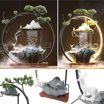 17In Water Fountains Indoor Tabletop Water Fall Humidifier W/LED Light & - Image 8