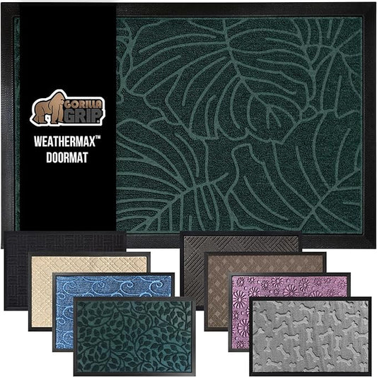 GORILLA GRIP 100% Waterproof All-Season WeatherMax Doormat, US Designed Natural by GorillaGrip