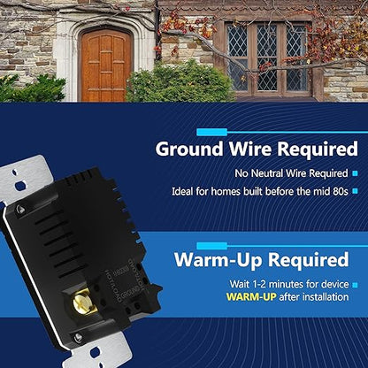 LIDER No Neutral Wire Required Humidity Sensor Switch, Automatic Humidity - Image 2