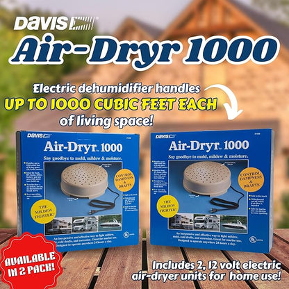 Davis Instruments Air-Dryr 1000 Dehumidifier Bundle Quiet Boat Dehumidifier - Image 2
