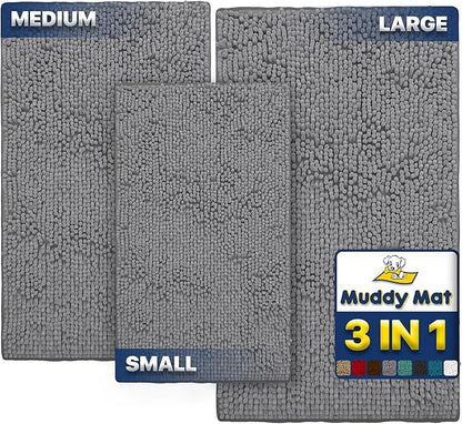 Muddy Mat® Pack of 3 Highly Absorbent Microfiber Dog Door Mat and Pet Rug by MuddyMat%C2%AE
