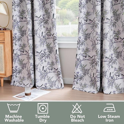 H.VERSAILTEX Floral 100% Blackout Curtains 96 inch Length 2 Panels Patterned - Image 6