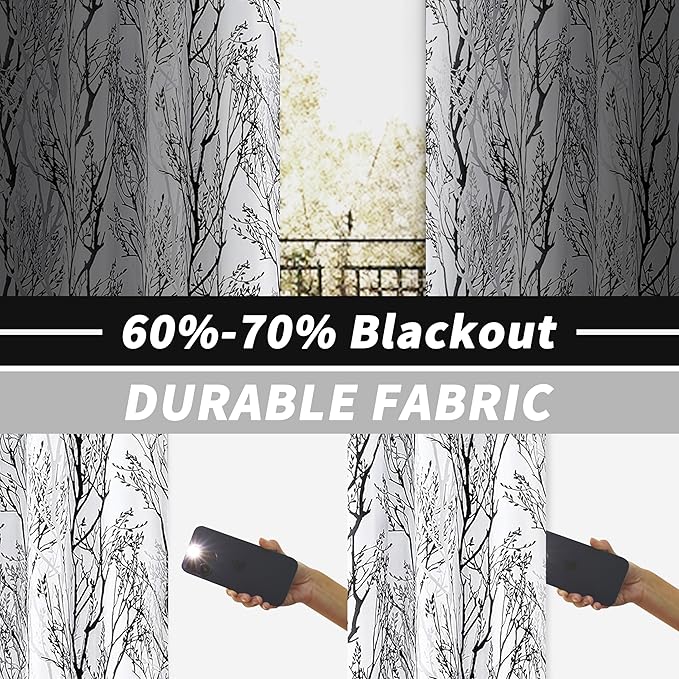 DriftAway Tree Branch Blackout Curtains Double Layer 96 Inches Long - Image 2