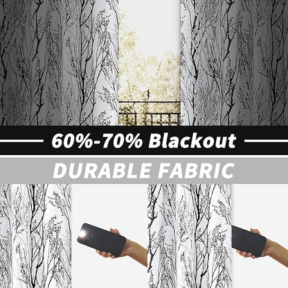 DriftAway Tree Branch Blackout Curtains Double Layer 96 Inches Long - Image 2