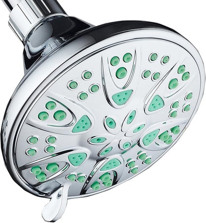 AquaDance Antimicrobial – Anti-Clog High-Pressure 6-Setting Shower Head by AquaDance