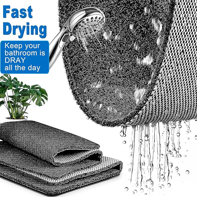 Shower Mats Non Slip for Elderly, 24x47’’Extra Lager Loofah Bath Mats for Shower - Image 3