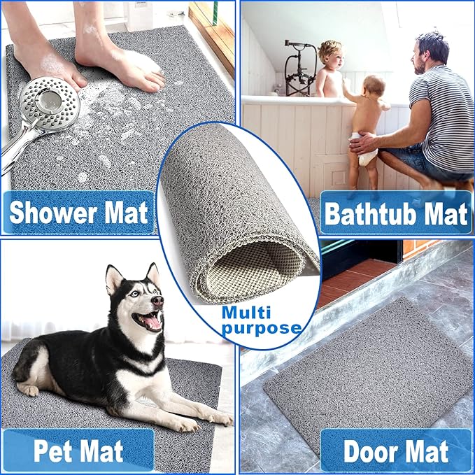 Shower Mats Non Slip for Elderly, 24x24’’Lager Loofah Bath Mats for Shower - Image 5