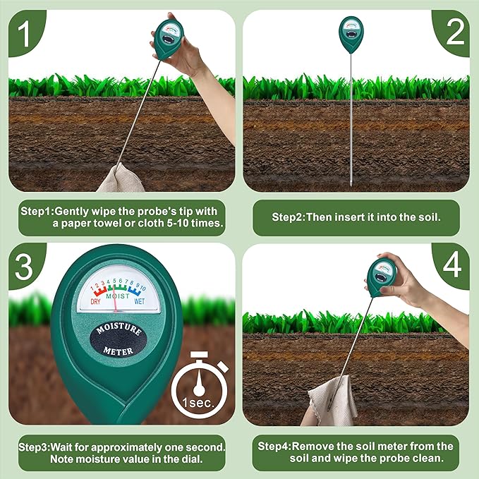 XLUX Long Probe Deep Use Soil Moisture Meter, Water Monitor Indicator Sensor - Image 4