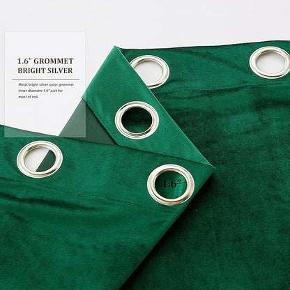 Christmas Green Decorative Velvet Curtains 120 inches Elegant Living Room - Image 3