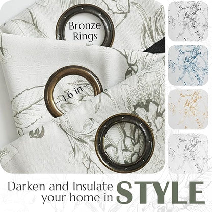jinchan Floral 95% Blackout Curtains - Image 5