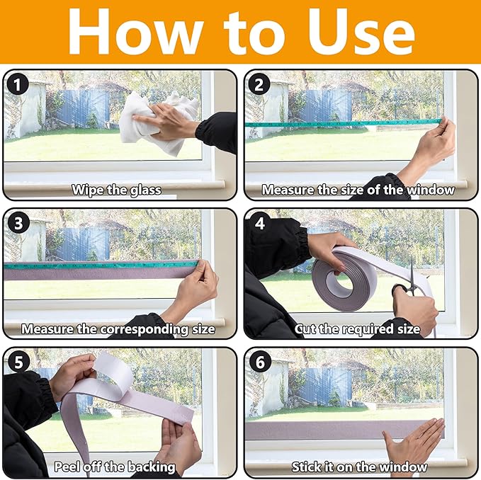 moonoom 2 Roll 16.4 Ft x 2'' Window Condensation Absorber Strip, Thick Window - Image 5