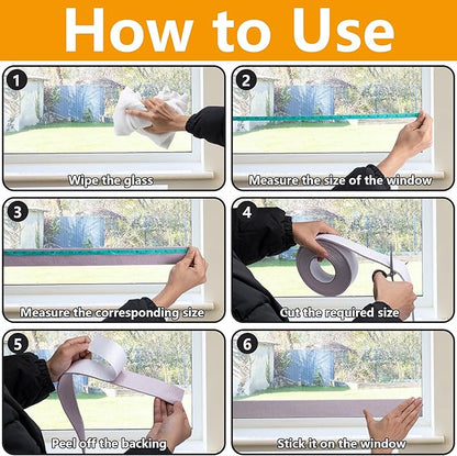 moonoom 2 Roll 16.4 Ft x 2'' Window Condensation Absorber Strip, Thick Window - Image 5