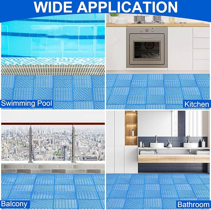 MYFAMIREA Modular Interlocking Cushion 12 Pack 11.8" x 11.8" Rubber Floor Tiles - Image 7