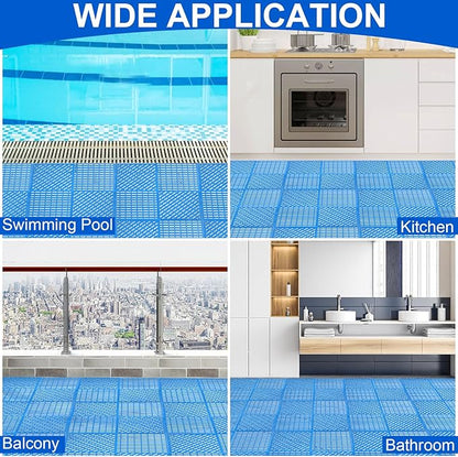 MYFAMIREA Modular Interlocking Cushion 12 Pack 11.8" x 11.8" Rubber Floor Tiles - Image 7