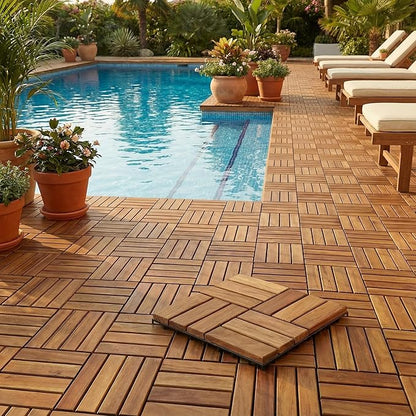 Bare Decor EZ Teak Flooring 12 Slat, 1 Sample Tile - Image 6