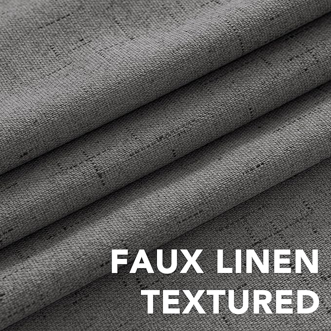 H.VERSAILTEX Linen Blackout Curtains 63 Inches Long 100% Absolutely Blackout - Image 4